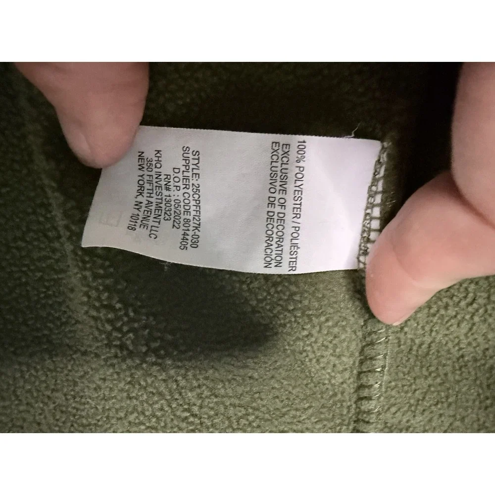 CAT Caterpillar Kids Fleece Vest Green Full Zip Size 10/12